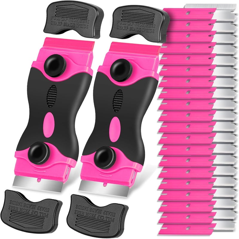 Nalisence Razor Blade Scraper Tool Kit - 2Pack Razor Scrapers & 40Pcs Extra Blades, Plastic Paint Scraper Tool, Razor Scraper Tool for Glass Top Stove, Scrappers for Cleaning Window, Cooktop, Oven, Floor - Image 1